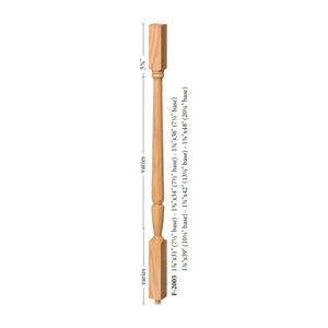 Bunker Hill 1-3/4" 2005F Structural Rise Fluted (1-2 Weeks) Square Top Baluster (2005F)