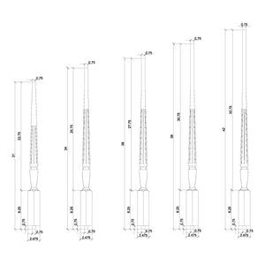 Bunker Hill 1-3/4" Structural Rise FLUTED Pin Top Baluster (2015F)