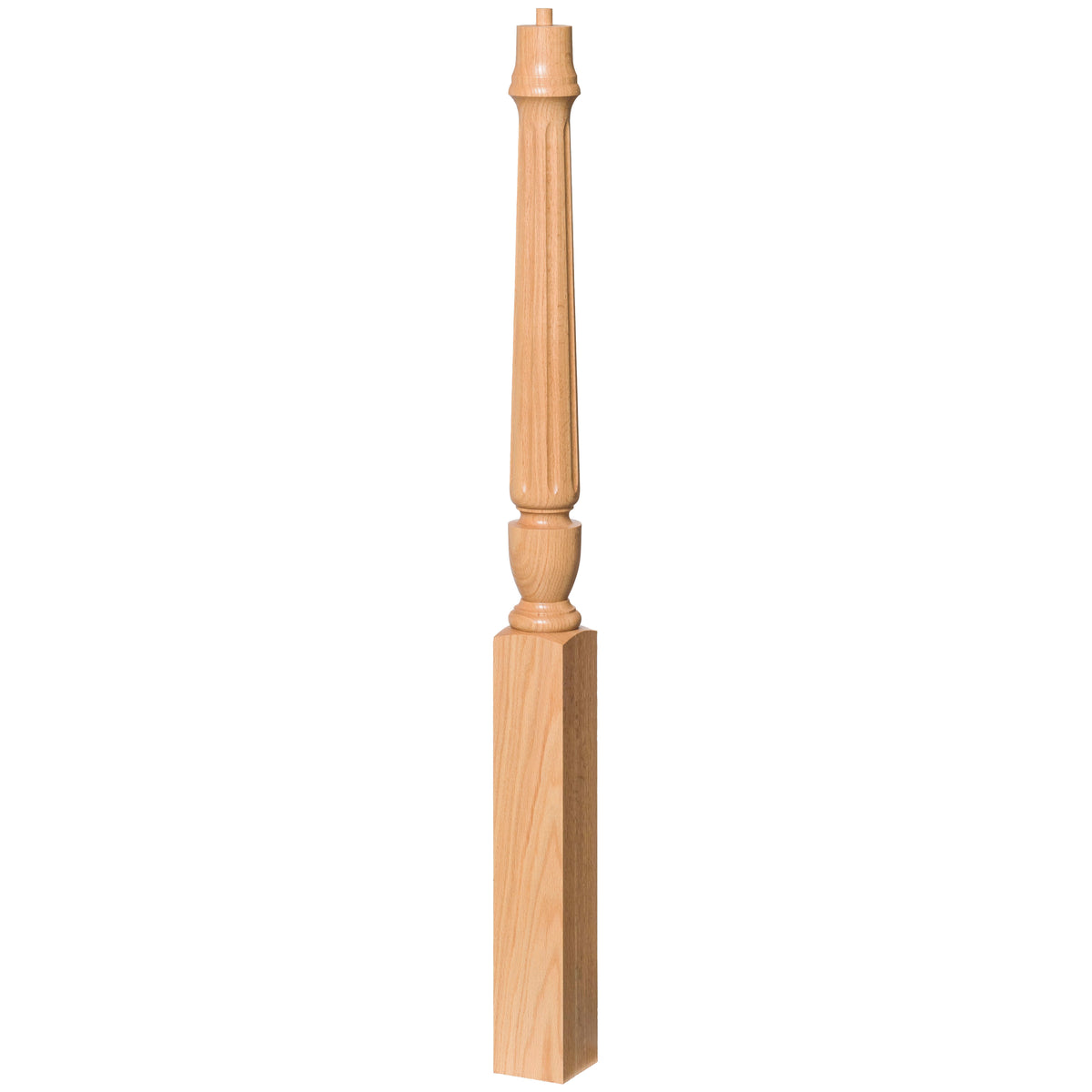 Bunker Hill 3-1/2&quot; 3010/3011 Pin Top Turned Newel (43&quot; and 48&quot; in Plain, Fluted, or Twisted)