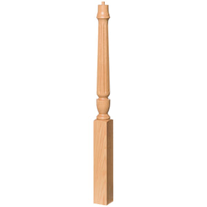 Bunker Hill 3-1/2" 3010/3011 Pin Top Turned Newel (43" and 48" in Plain, Fluted, or Twisted)