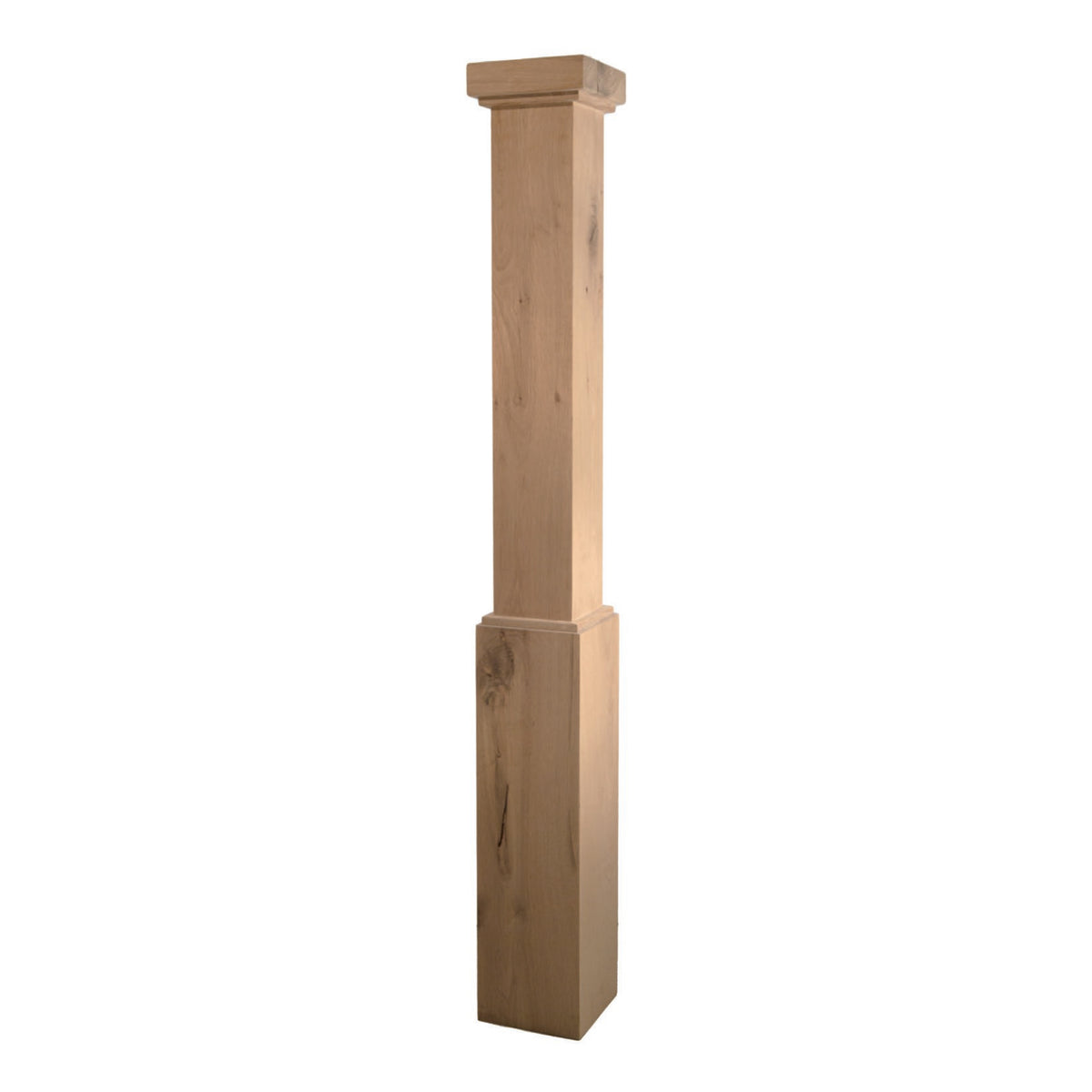 Forest Character White Oak 6-1/4&quot; x 53&quot; Hollow Box Newel (FCW-4091)
