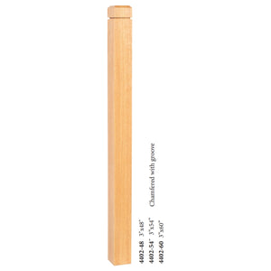 Farmhouse Series, 3" Newel, Chamfered Top with Groove (4402-48, 4402-54, 4402-60)