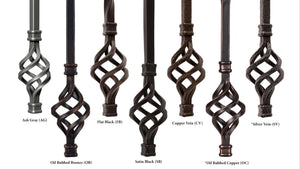 Scroll Series 1/2" Square x (5-3/16"W x 24"H) x 44"H French Scroll Hollow Iron Baluster (9055SS)
