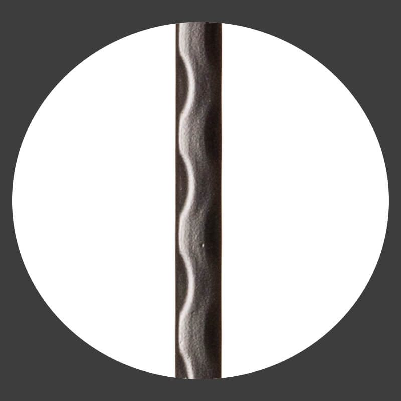 Hammered Edge Series 9/16&quot; Square x 44&quot;H Single Feather with Hammered Edge Hollow Iron Baluster (9021HE)