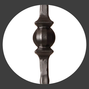Hammered Face Series 9/16" Square x 44-3/32"H Single Ball with Hammered Face - Hollow Iron Baluster (9032HF)