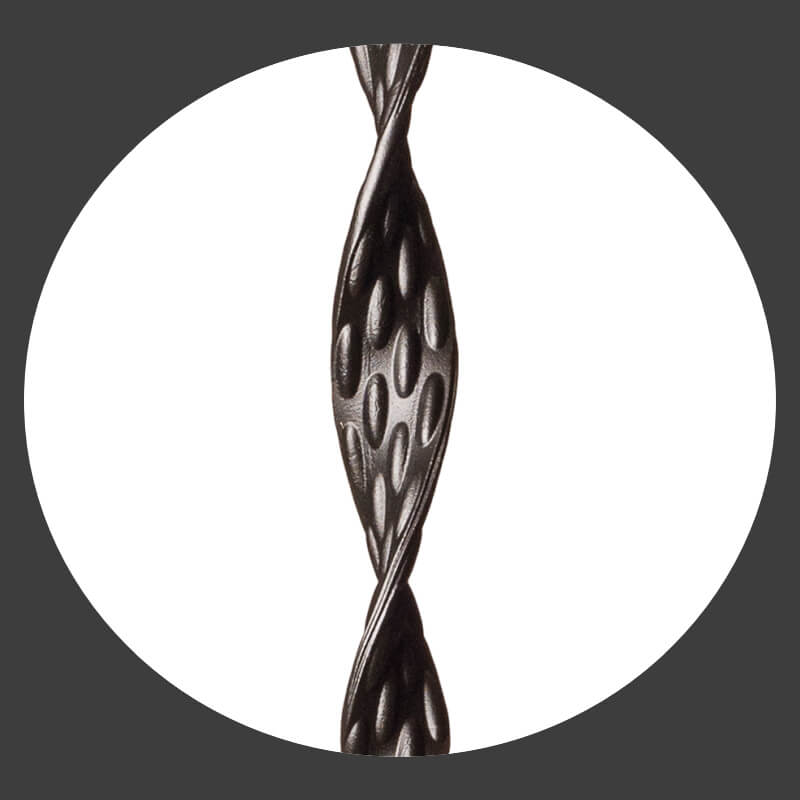 Ribbon Series 1/2" Square x 44H Single Ribbon Hollow Iron Baluster (9010RS)