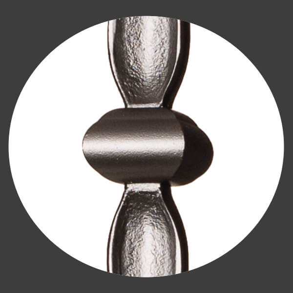 Round Series 9/16&quot; Dia. x 44&quot;H Single Knuckle w/ Round Spoon Hollow Iron Baluster (9069RB)