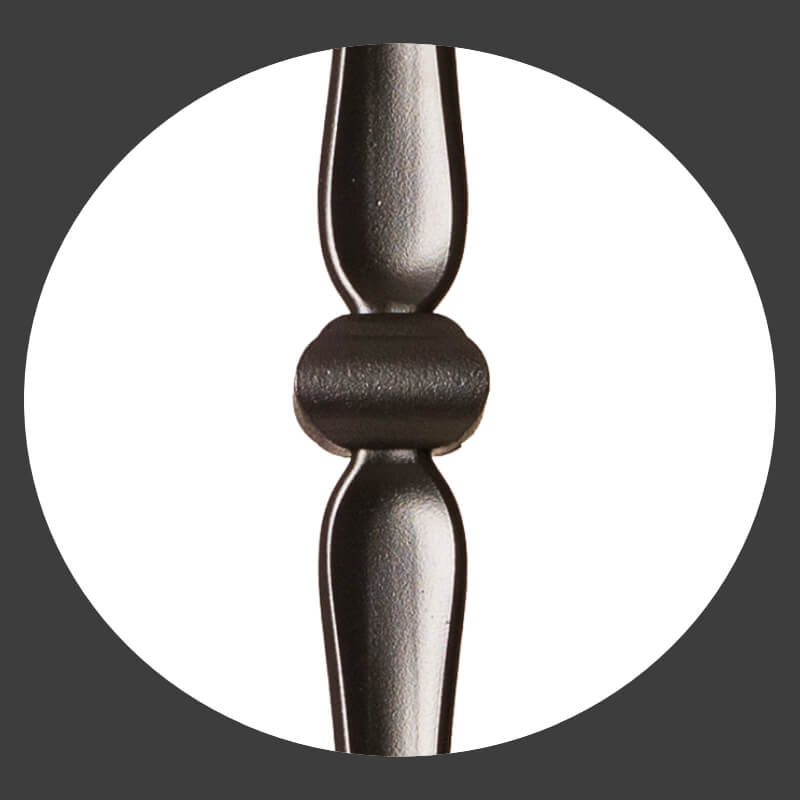 Gothic Series 9/16" Square x 44"H Double Knuckle with Hammered Bar Hollow Iron Baluster (9018HG)