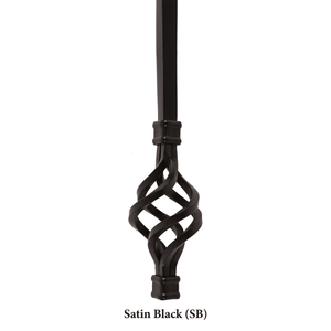 Contemporary Series: Split Oval 4" Oval x 1/2" Square x 44"H Hollow Iron Baluster (9092CS)