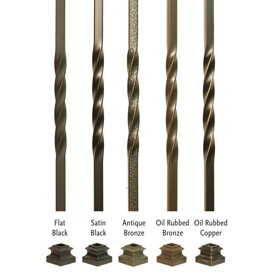 MEGA Series 3/4" Square x 44"H Double Twist Hollow Iron Baluster (MEGA-2TW)