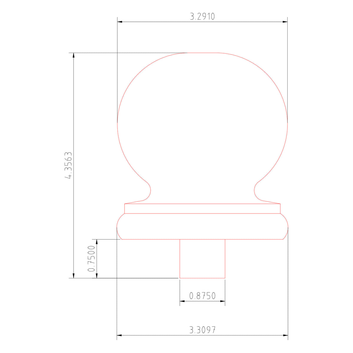 Bunker Hill PB-416 Ball Top Finial