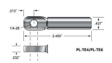 Push-Lock With Lag Clevis for 3/16"  Stainless Steel Cable Wire (GPL-LAG-CL-TE6-1)