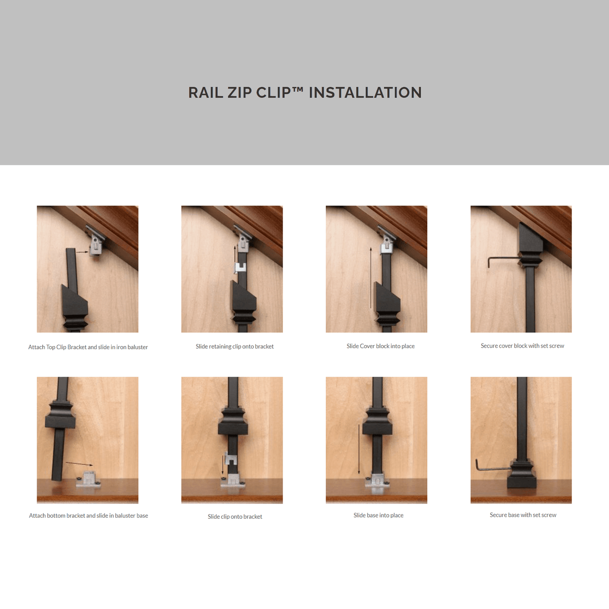 Zip Clip Shoes for 1/2&quot; Hollow Iron Balusters