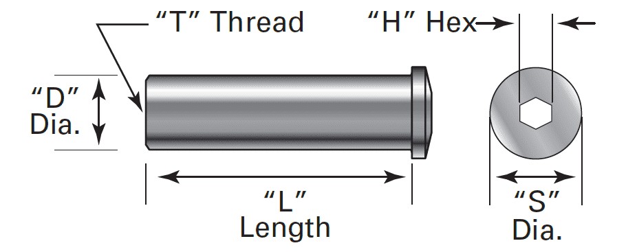 1.812&quot; Receiver for 1/8&quot; Stainless Steel Cable Railing (R6-22)