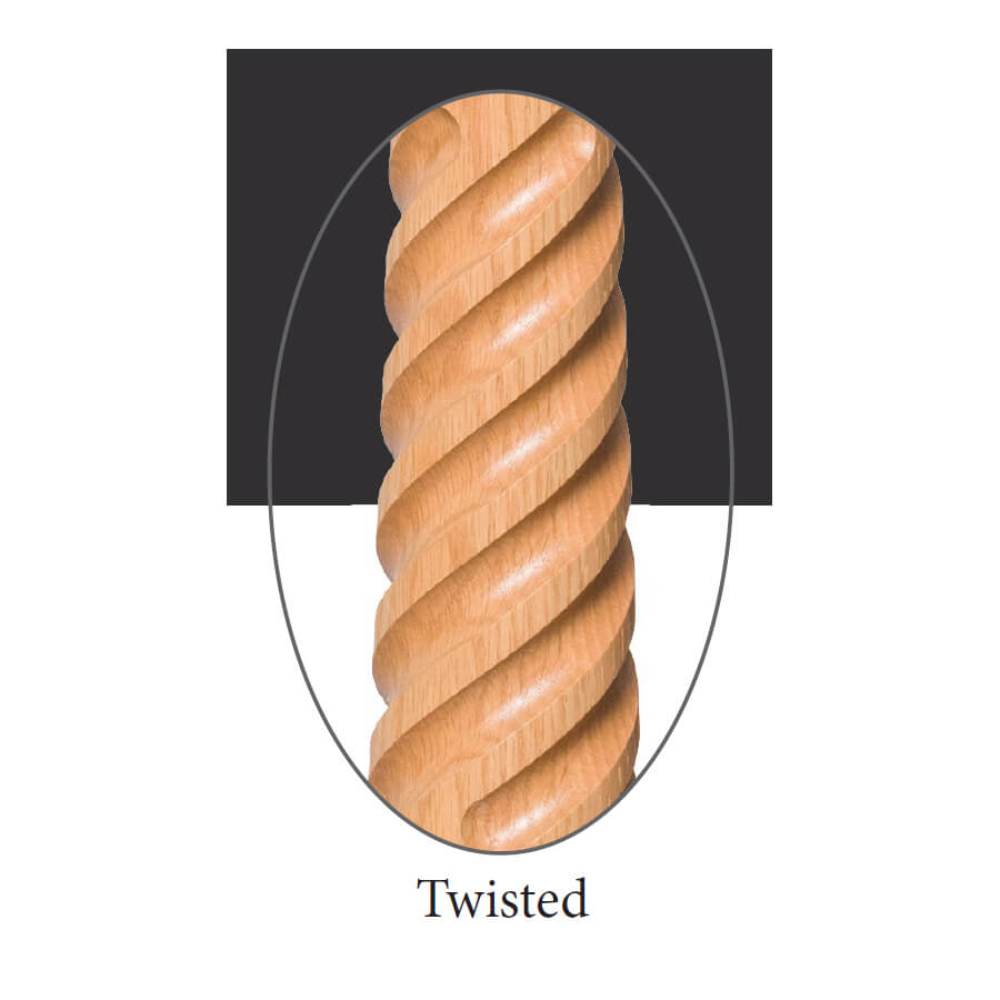 Georgia 1-3/4&quot; Structural Rise Pin Top Baluster / TWISTED (2515T)