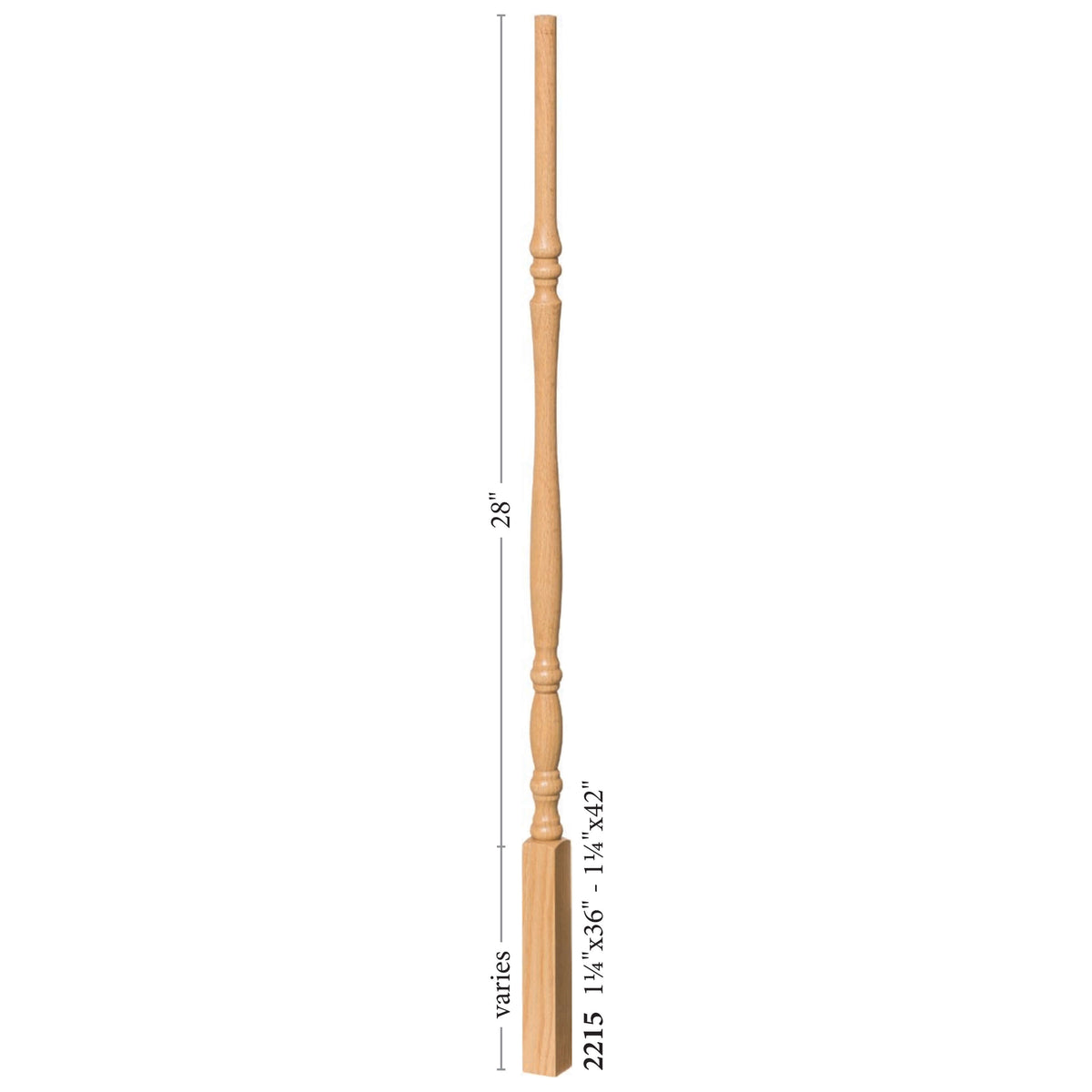 Utah 1-1/4&quot; 2215 Elegant Rise Pin Top Baluster (Plain or Fluted)