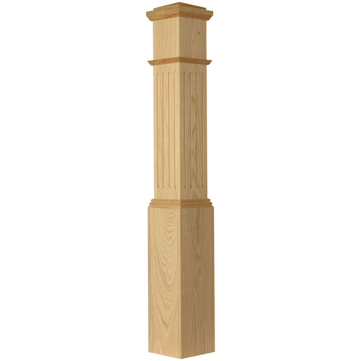 American 7 - 1/2&quot; x 55&quot; 4092F FLUTED Box Newel (4092F) - Stair Parts USA