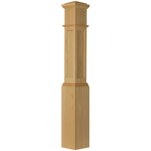 American 7 - 1/2" X 55" 4092FP Recessed Flat Panel Box Newel (4092FP, 4092DFP) - Stair Parts USA