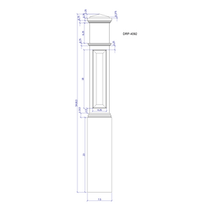 American 7 - 1/2" X 55" 4092RP Raised Panel Box Newel (4092RP, 4092DRP) - Stair Parts USA