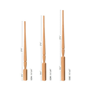 Bunker Hill 1 - 3/4" 1234 Elegant Rise Pin Top Baluster (1234, 1238, 1242) - Stair Parts USA