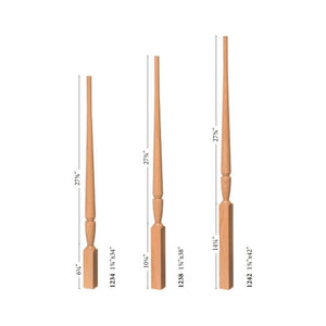 Bunker Hill 1 - 3/4" 1234T Elegant Rise TWISTED Pin Top Baluster (1234T, 1238T, 1242T) - Stair Parts USA