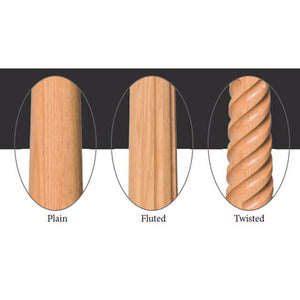 Bunker Hill 3 - 1/2" 3010/3011 Pin Top Turned Newel (43" and 48" in Plain, Fluted, or Twisted) - Stair Parts USA