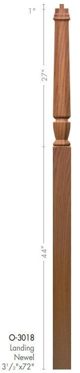 Bunker Hill 3 - 1/2&quot; 3015 Pin Top Turned Newel (3015, 3015F, 3015T, 3018, 3018F, 3018T) - Stair Parts USA