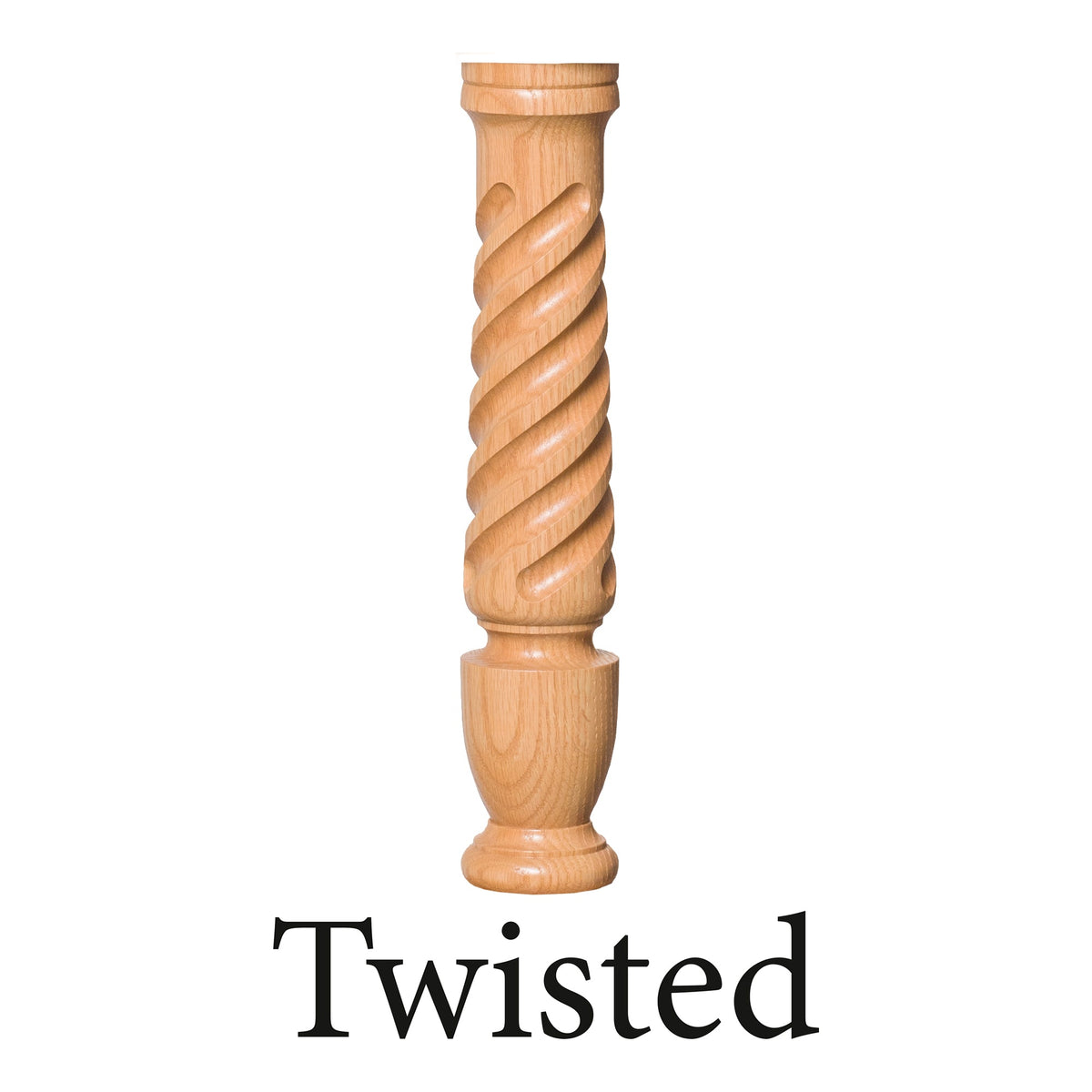 Bunker Hill 3 - 1/2&quot; 4130T, 4132T Twisted (1 - 2 Weeks) Turned Newel (used w/ Interchangeable Finials) - Stair Parts USA