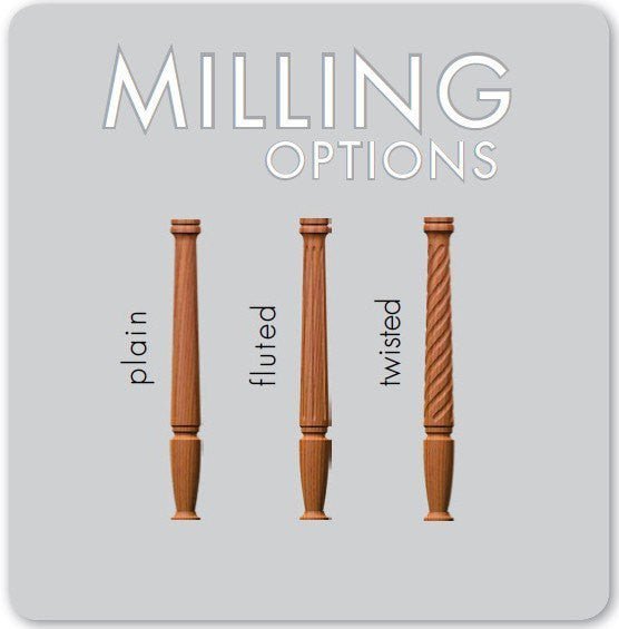 Bunker Hill 3 - 1/2&quot; 4136 Turned Newel (used w/ Interchangeable Finials) (4136, 4136F, 4136T) - Stair Parts USA