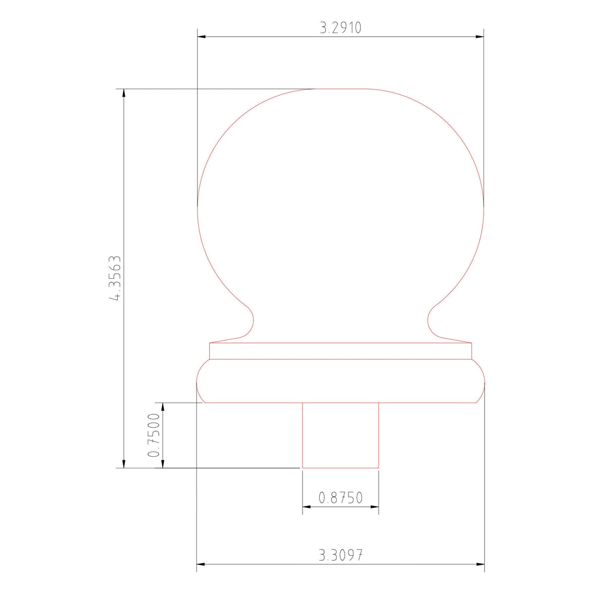 Bunker Hill PB - 416 Ball Top Finial - Stair Parts USA