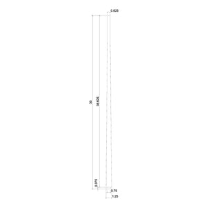 Colonial 1 - 3/16" 5040 Tapered Structural Rise Pin Top Baluster - Stair Parts USA
