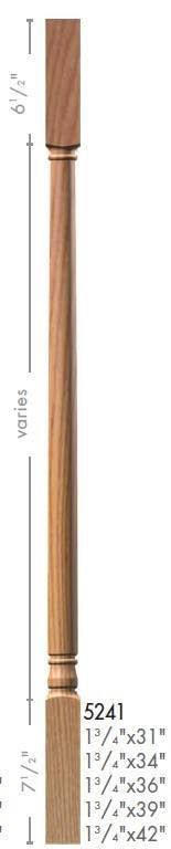 Colonial 1 - 3/4&quot; 5241 Structural Rise Square Top Baluster - Stair Parts USA