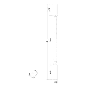 Colonial 1 - 3/4" 5241 Structural Rise Square Top Baluster - Stair Parts USA