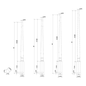 Colonial 1 - 3/4" 5315 Structural Rise Pin Top Baluster - Stair Parts USA