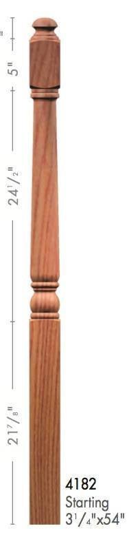 Colonial 3 - 1/4&quot; 4180 Turned Newel (4180, 4182, 4183, 4188) - Stair Parts USA