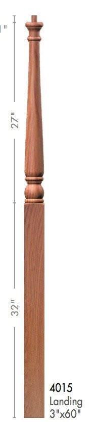Colonial 3&quot; 4015/4018 Pin Top Turned Newel (4015, 4018, 4015F, 4018F) - Stair Parts USA