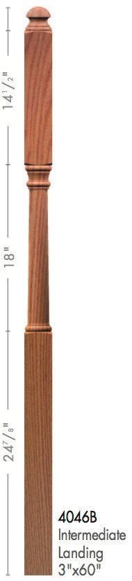 Colonial 3" x 60" 4046B Turned Newel - Stair Parts USA