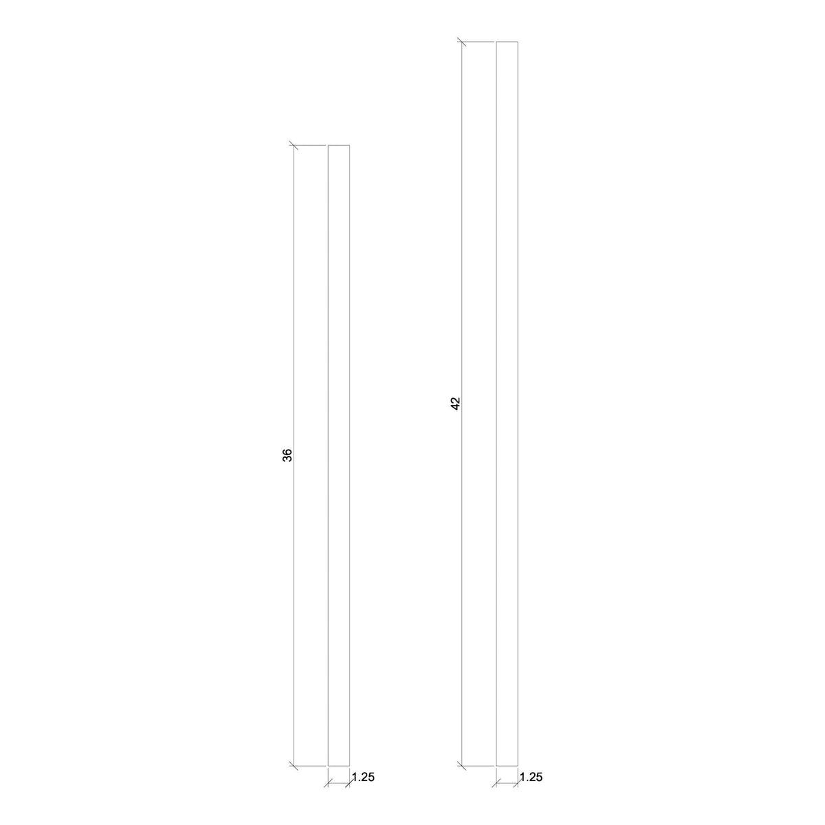 Contemporary 1 - 1/4&quot; 5060 Plain Square Top Baluster - Stair Parts USA