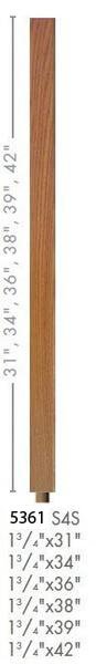 Contemporary 1 - 3/4&quot; 5361 Plain Square Top Baluster w/Dowel - Stair Parts USA