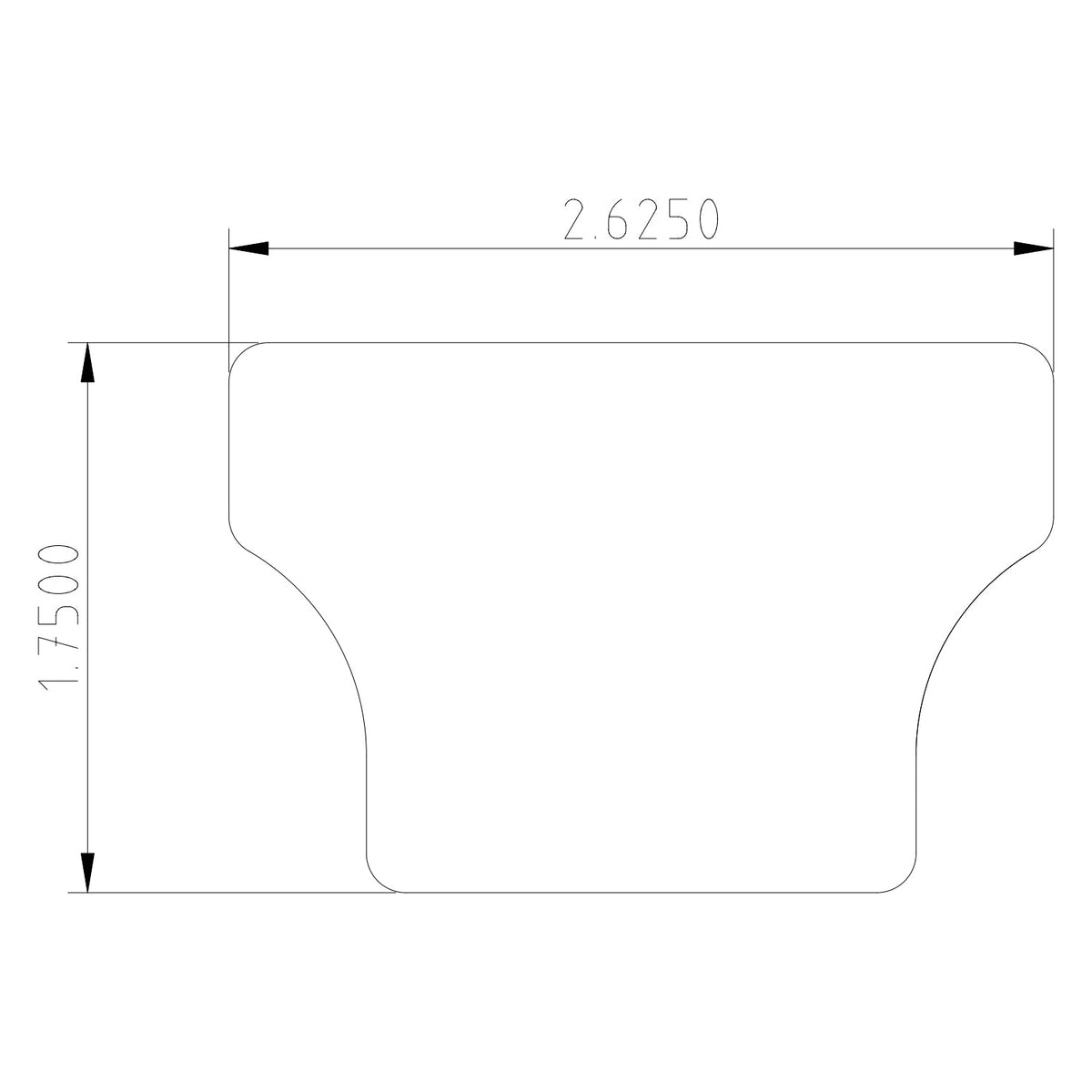 Contemporary 2 - 5/8&quot;W x 1 - 3/4&quot;H 6084 Handrail, with Plow and Fillet for 1 - 1/4&quot; wood balusters (6084P - 125) - Stair Parts USA