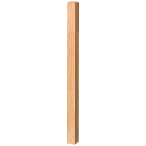 Contemporary 3 - 1/2" 4002 - F FLUTED Newel w/Chamfered Top (4002 - 48F, 4002 - 60F) - Stair Parts USA