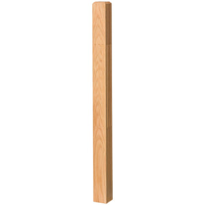 Contemporary 3 - 1/2" 4002 - F FLUTED Newel w/Chamfered Top (4002 - 48F, 4002 - 60F) - Stair Parts USA
