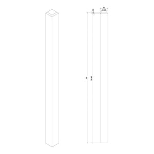 Contemporary 3 - 1/2" 4002 Turned Newel w/Chamfered Top (48" and 60") - Stair Parts USA