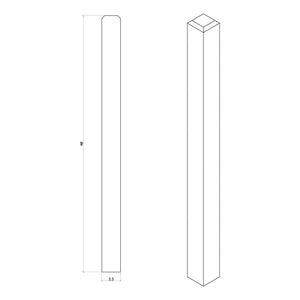 Contemporary 3 - 1/2" 4002 Turned Newel w/Chamfered Top (48" and 60") - Stair Parts USA