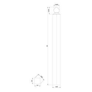 Contemporary 3 - 1/2" 4004 Tear Drop Turned Newel (4004, 4005, 4006) - Stair Parts USA