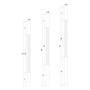 Contemporary Elegant Rise FLUTED Square Top Baluster (5034F, 5334F) - Stair Parts USA