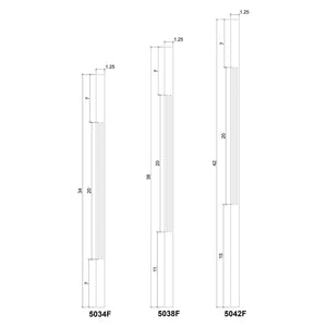 Contemporary Elegant Rise FLUTED Square Top Baluster (5034F, 5334F) - Stair Parts USA