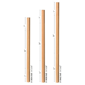 Contemporary Elegant Rise FLUTED Square Top Baluster (5034F, 5334F) - Stair Parts USA