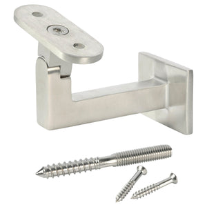 Contemporary Pivotable Handrail Bracket (1033, Satin Black or Stainless Steel finishes) - Stair Parts USA