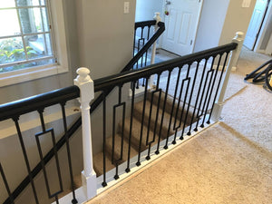 Contemporary Series 1/2" Square 3 - 3/4" x 44"H Single Rectangle Hollow Iron Baluster (9089CS) - Stair Parts USA